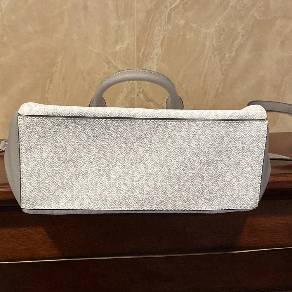 Michael Kors Two-Tone Light Gray & White Dome Satchel